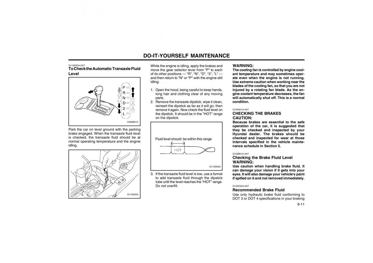 Bedienungsanleitung Hyundai Atos owners manual / page 106