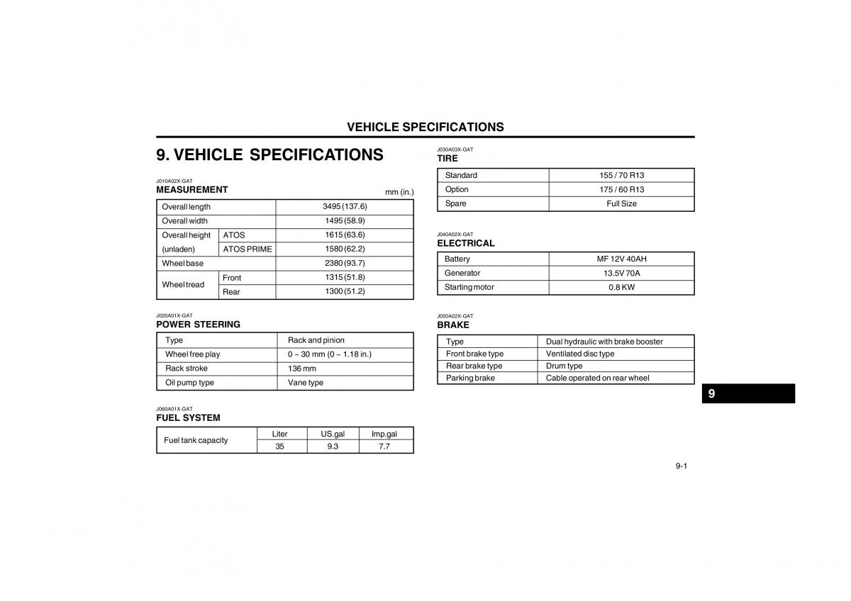 Bedienungsanleitung Hyundai Atos owners manual / page 121