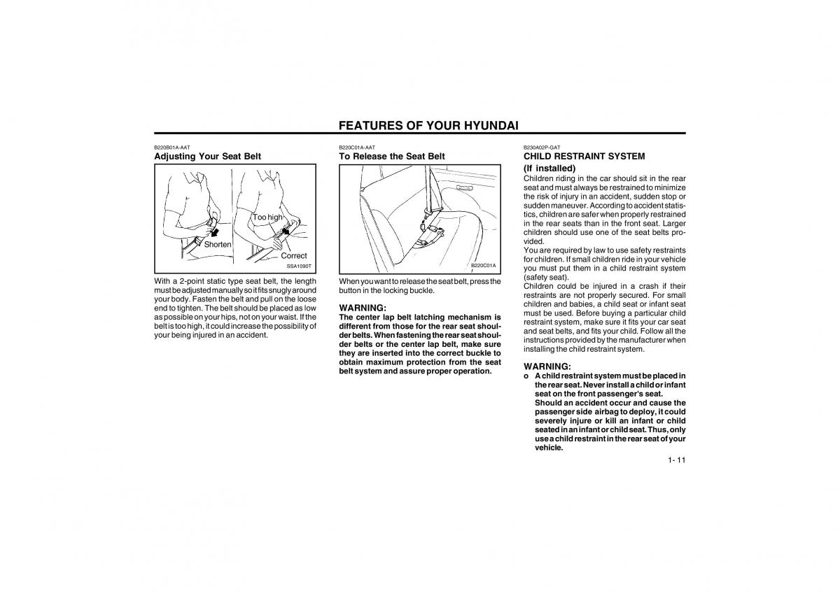 Bedienungsanleitung Hyundai Atos owners manual / page 19