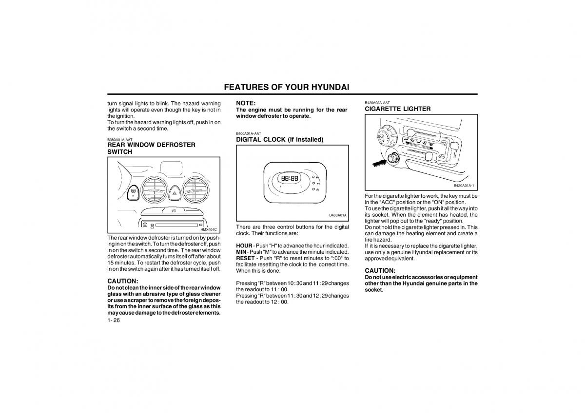 Bedienungsanleitung Hyundai Atos owners manual / page 34