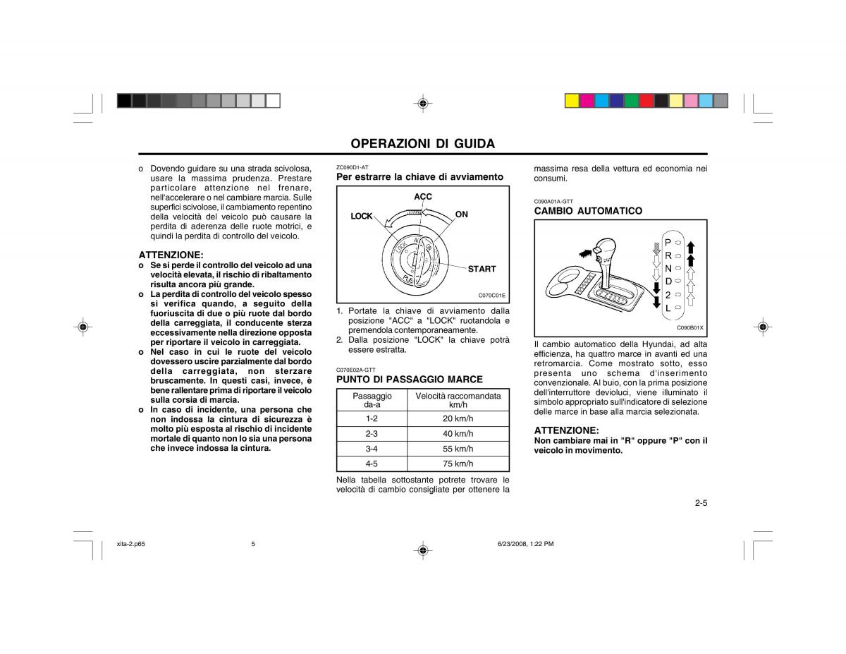 Hyundai Atos manuale del proprietario / page 55