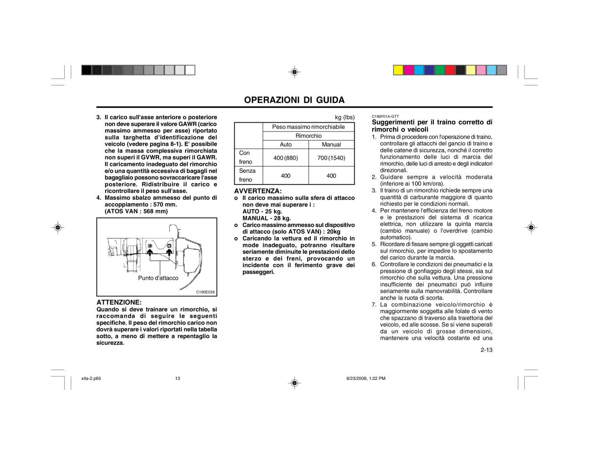 Hyundai Atos manuale del proprietario / page 63