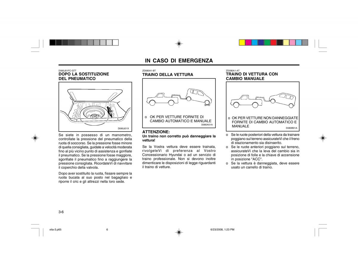 Hyundai Atos manuale del proprietario / page 70