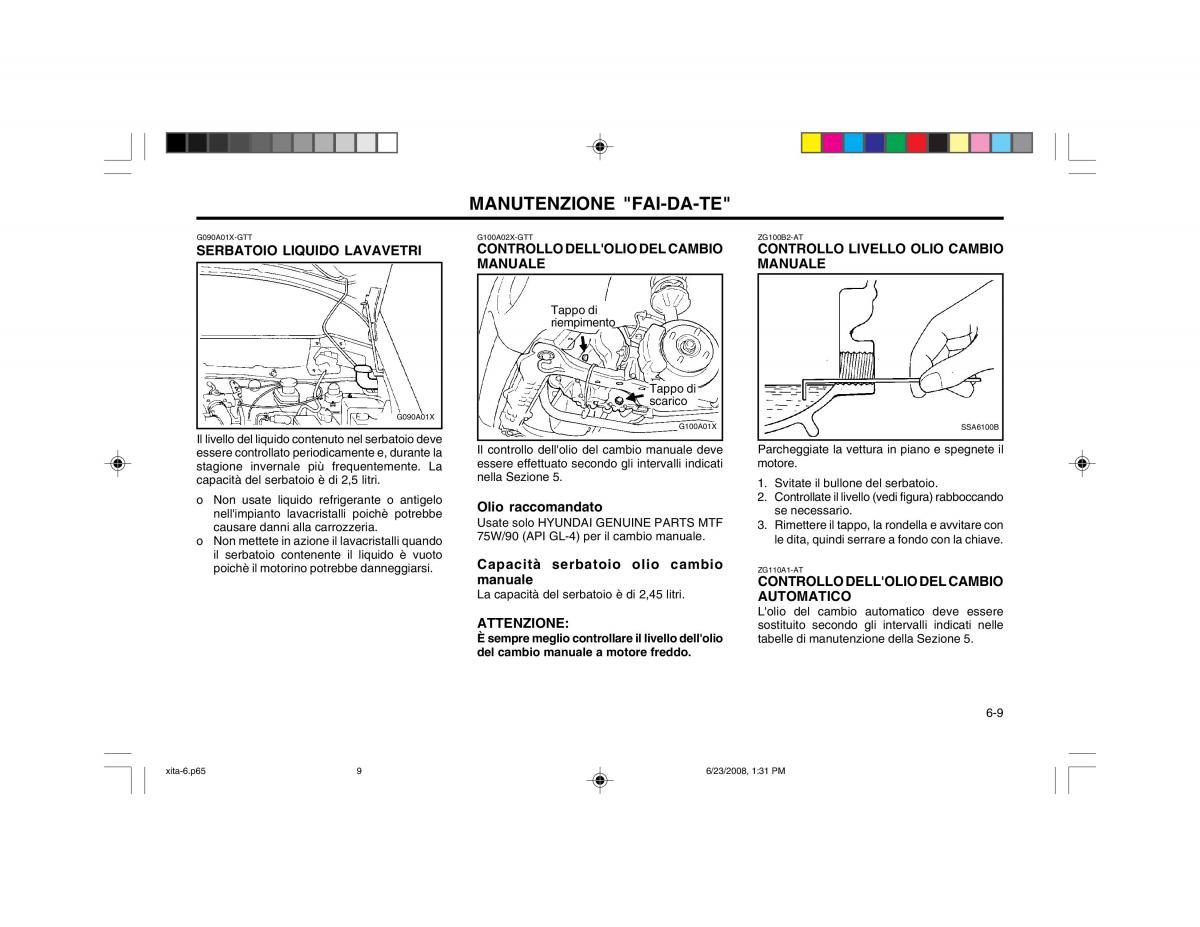 Hyundai Atos manuale del proprietario / page 90