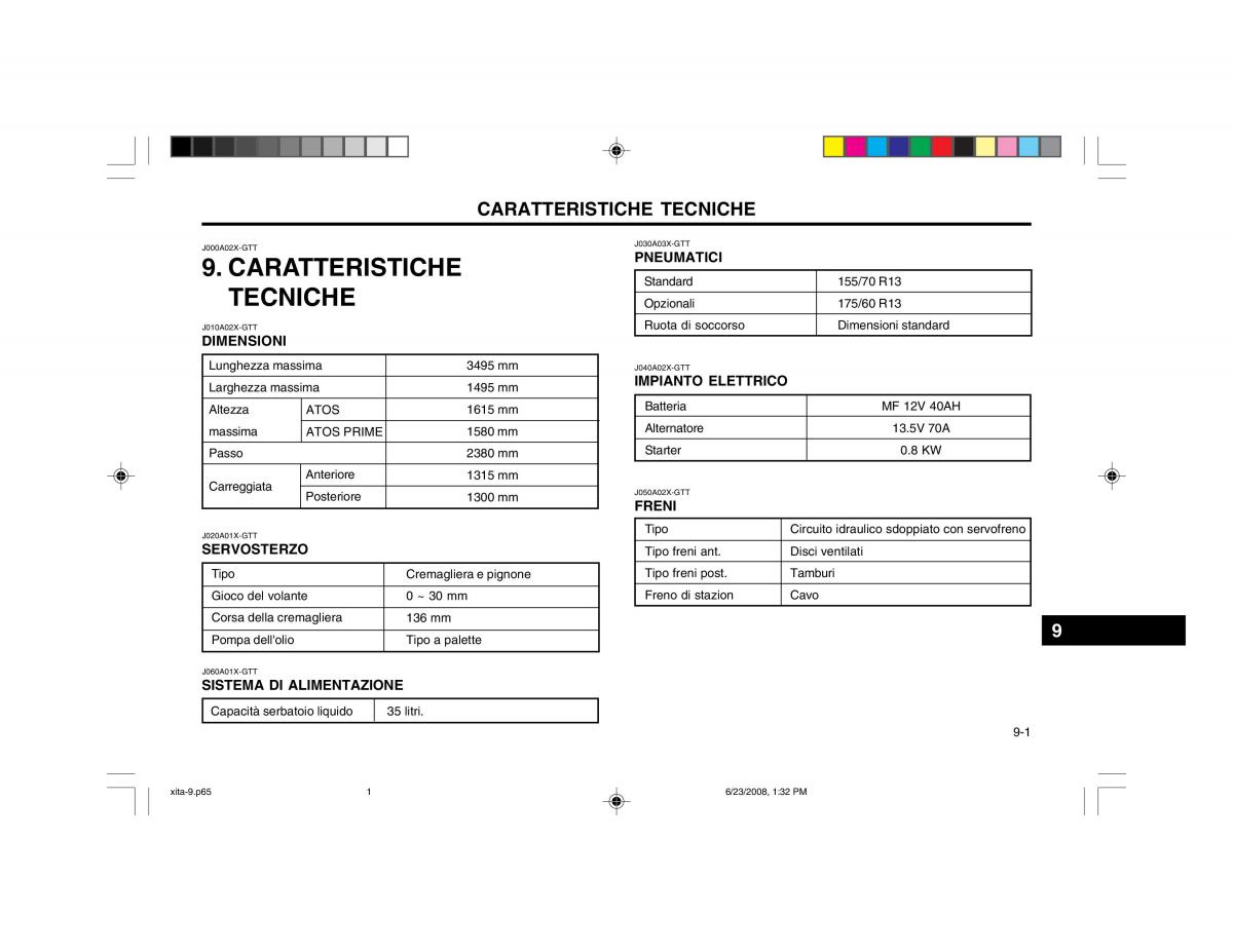 Hyundai Atos manuale del proprietario / page 106