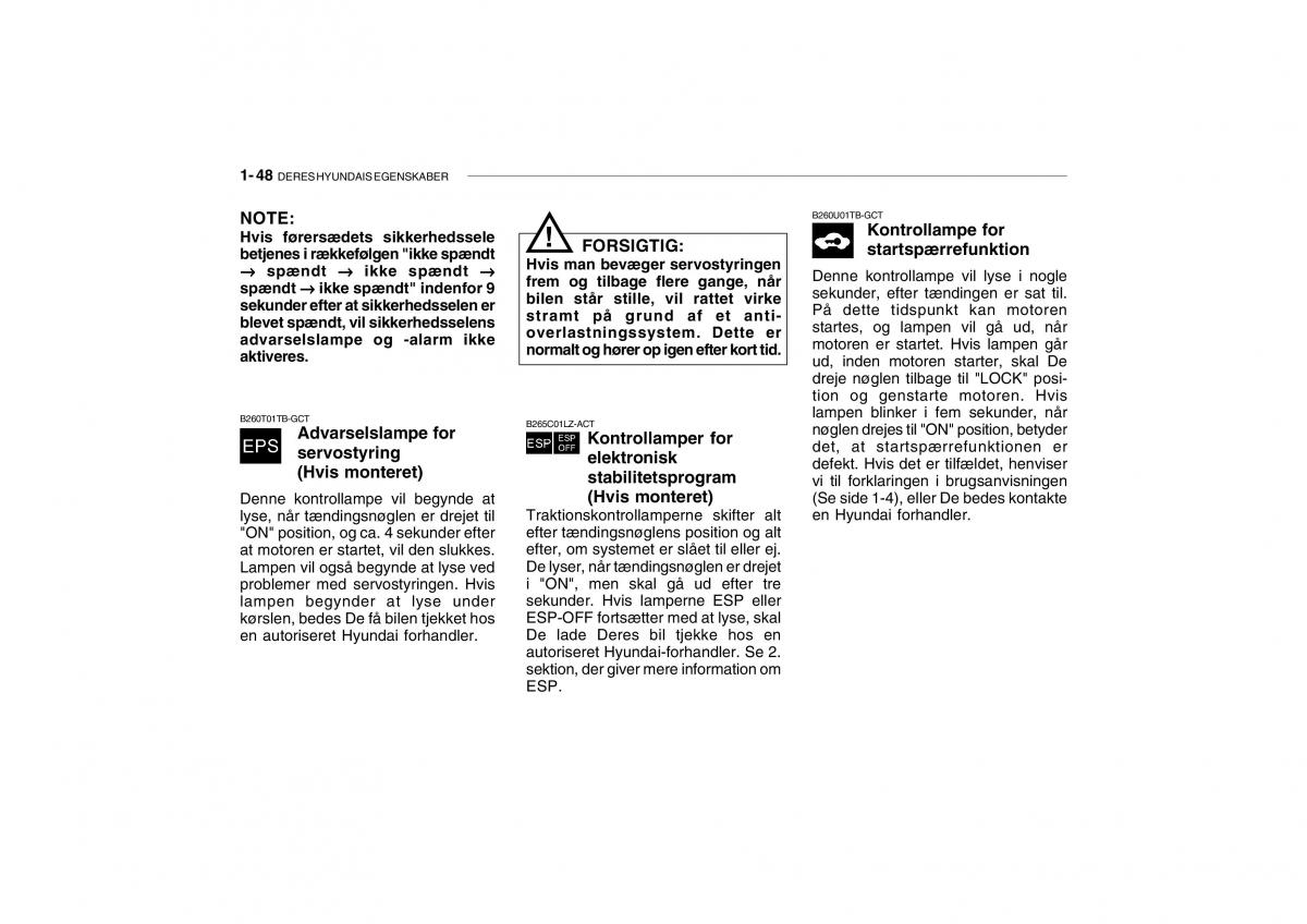 Hyundai Getz Bilens instruktionsbog / page 57