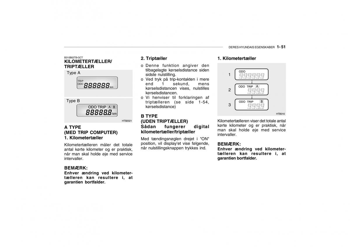 Hyundai Getz Bilens instruktionsbog / page 60