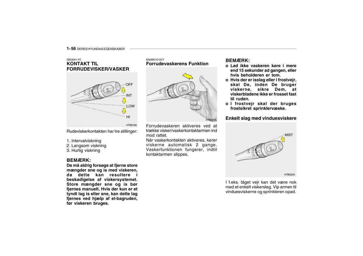 Hyundai Getz Bilens instruktionsbog / page 65