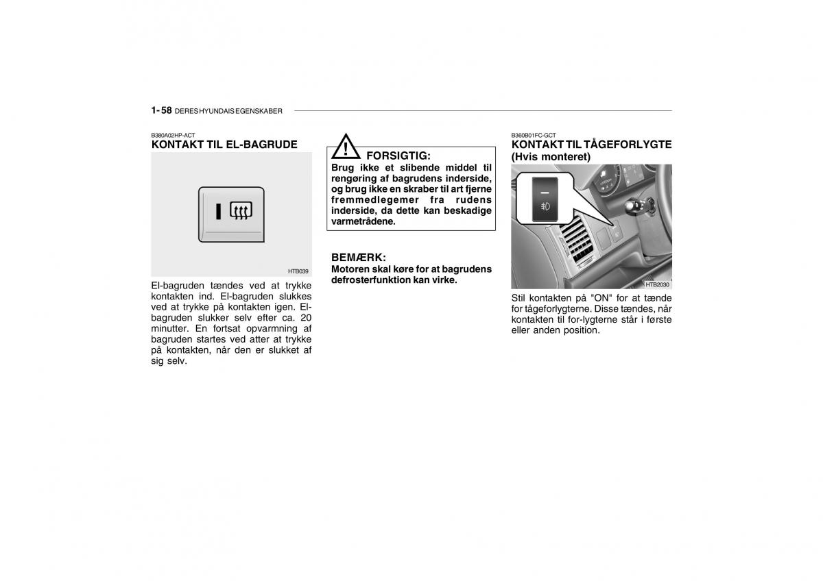 Hyundai Getz Bilens instruktionsbog / page 67