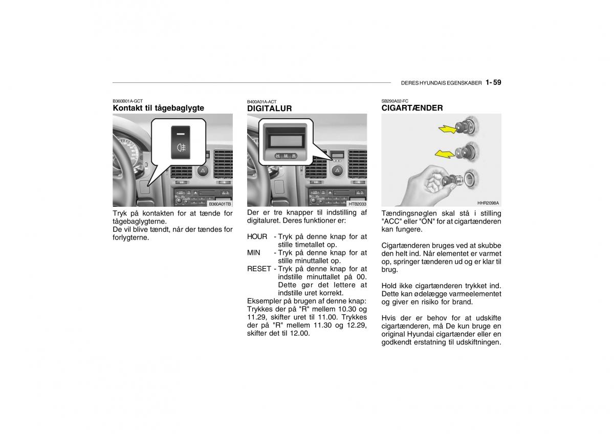 Hyundai Getz Bilens instruktionsbog / page 68