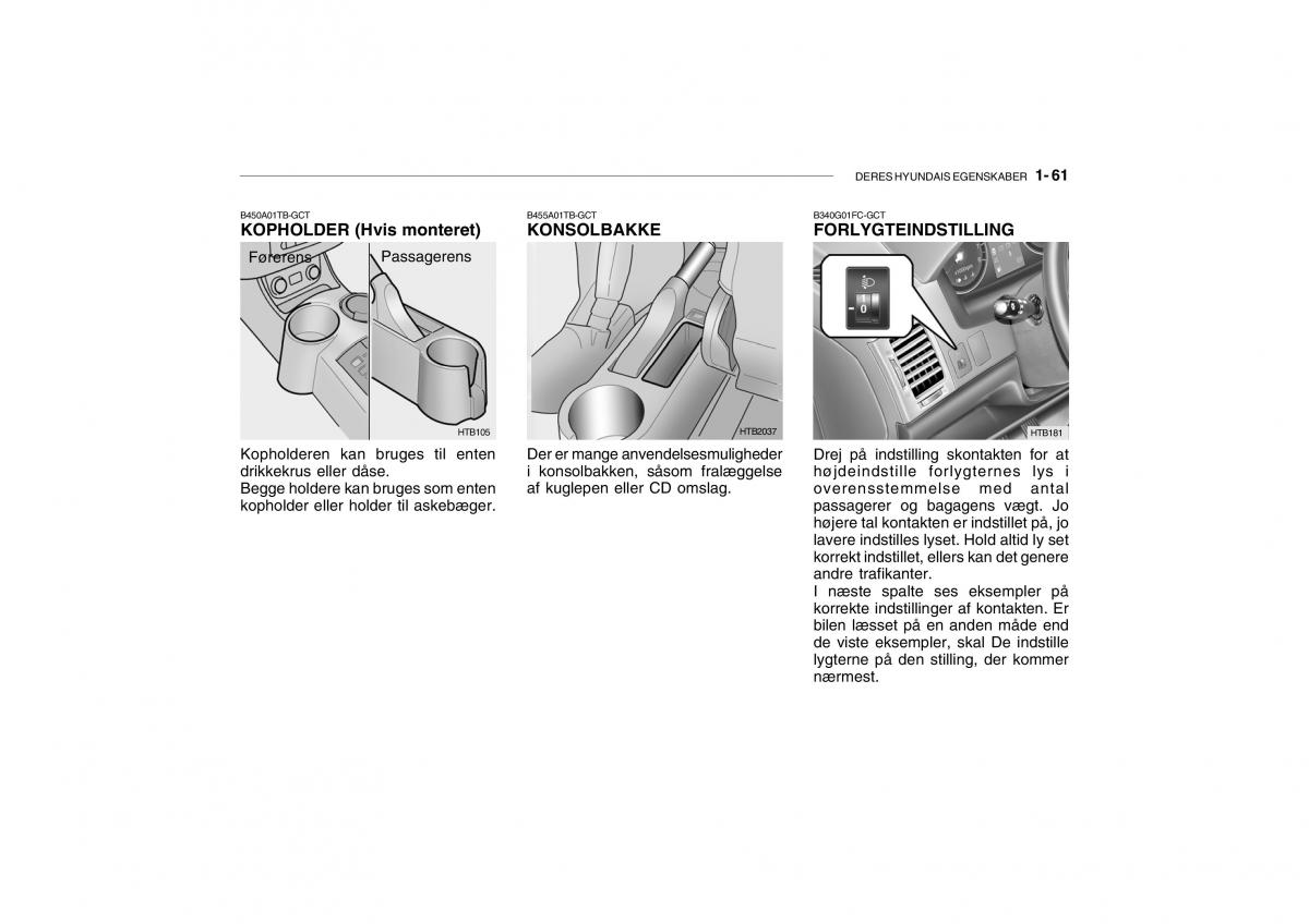 Hyundai Getz Bilens instruktionsbog / page 70