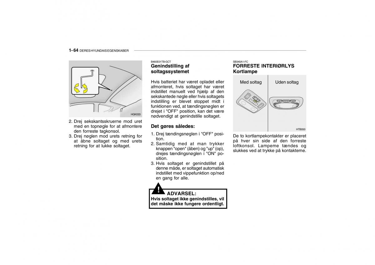 Hyundai Getz Bilens instruktionsbog / page 73