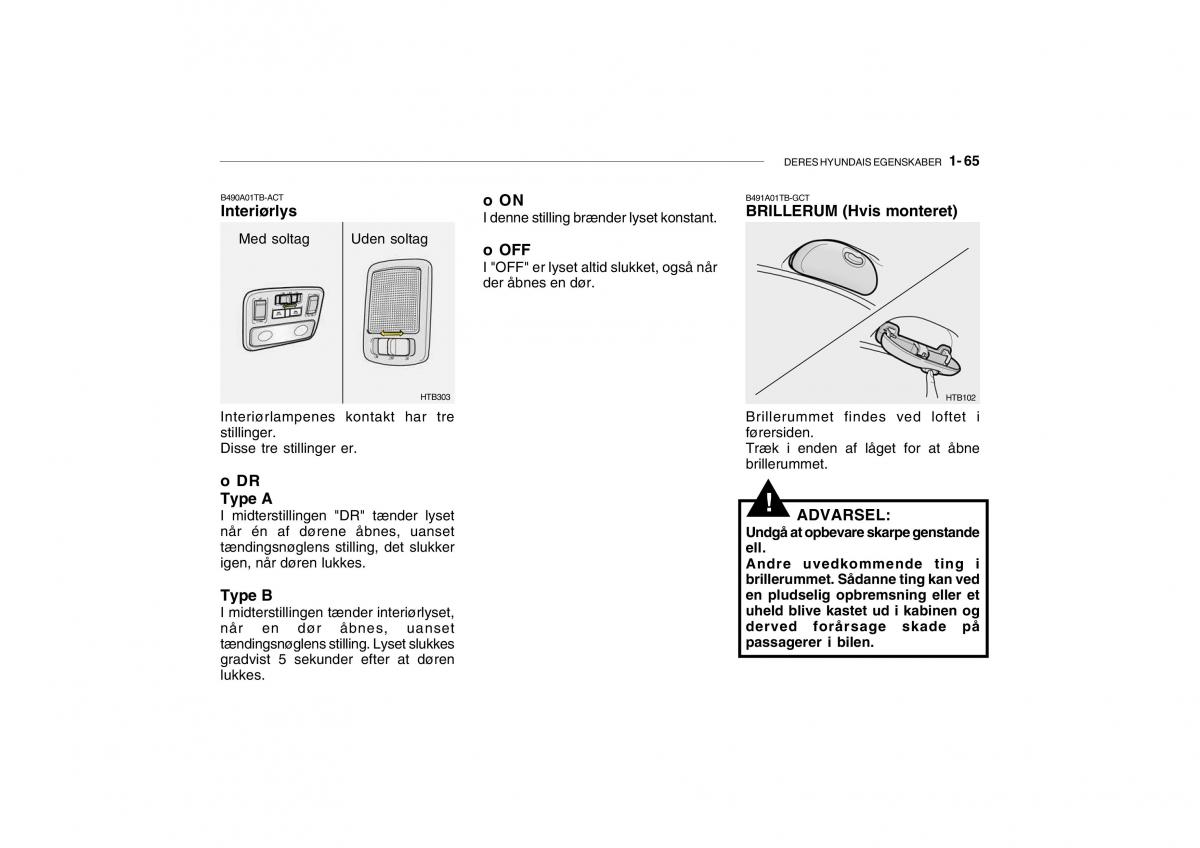 Hyundai Getz Bilens instruktionsbog / page 74