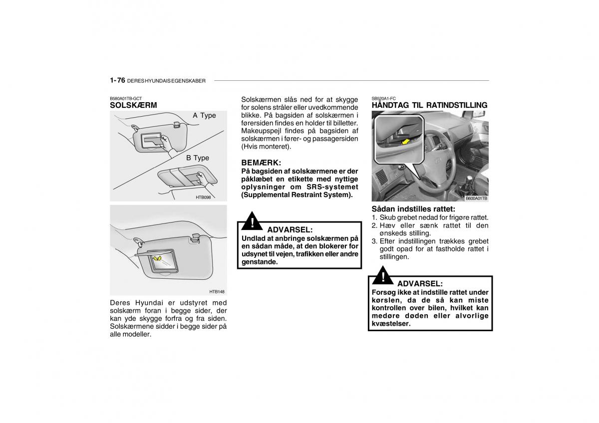 Hyundai Getz Bilens instruktionsbog / page 85