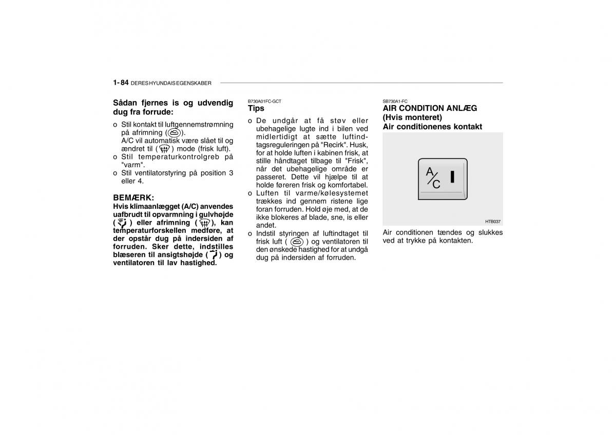 Hyundai Getz Bilens instruktionsbog / page 93