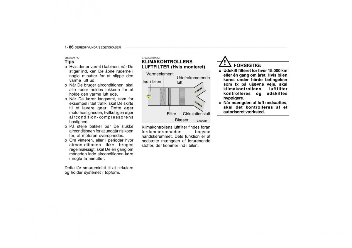 Hyundai Getz Bilens instruktionsbog / page 95