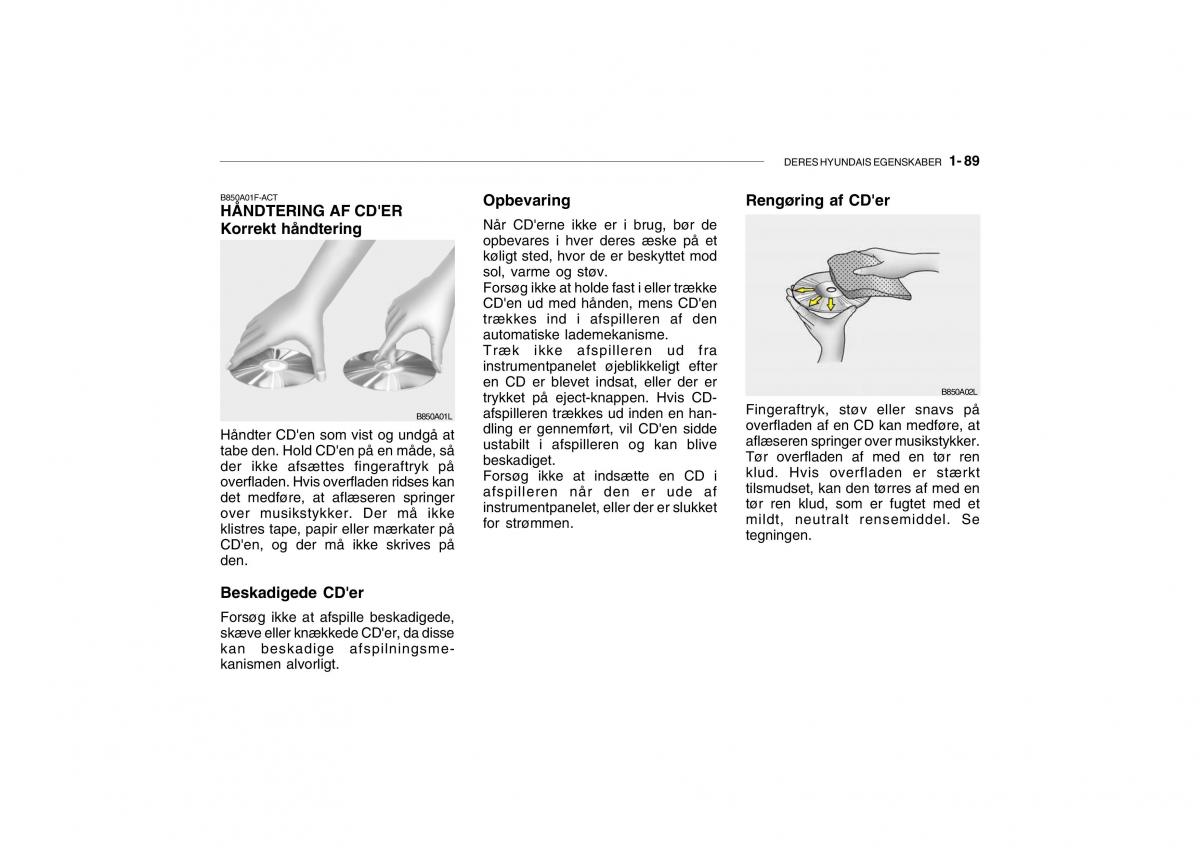 Hyundai Getz Bilens instruktionsbog / page 98