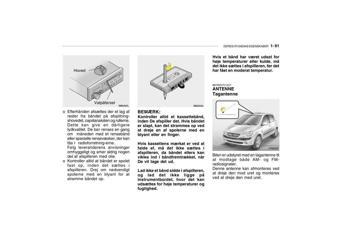 Hyundai Getz Bilens instruktionsbog / page 100