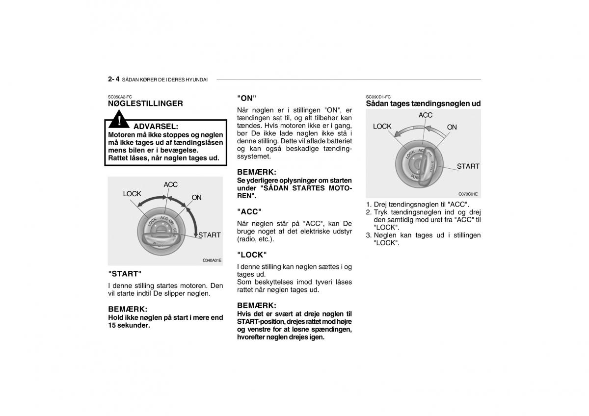 Hyundai Getz Bilens instruktionsbog / page 105