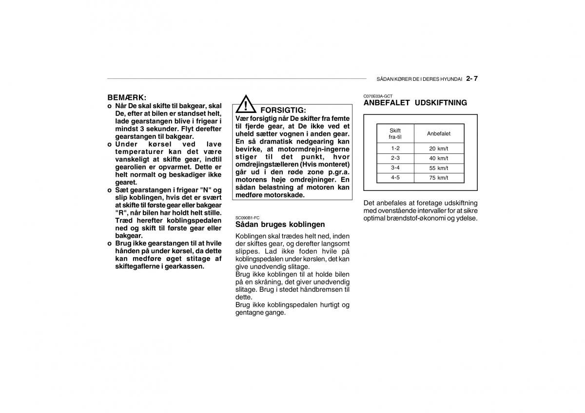 Hyundai Getz Bilens instruktionsbog / page 108