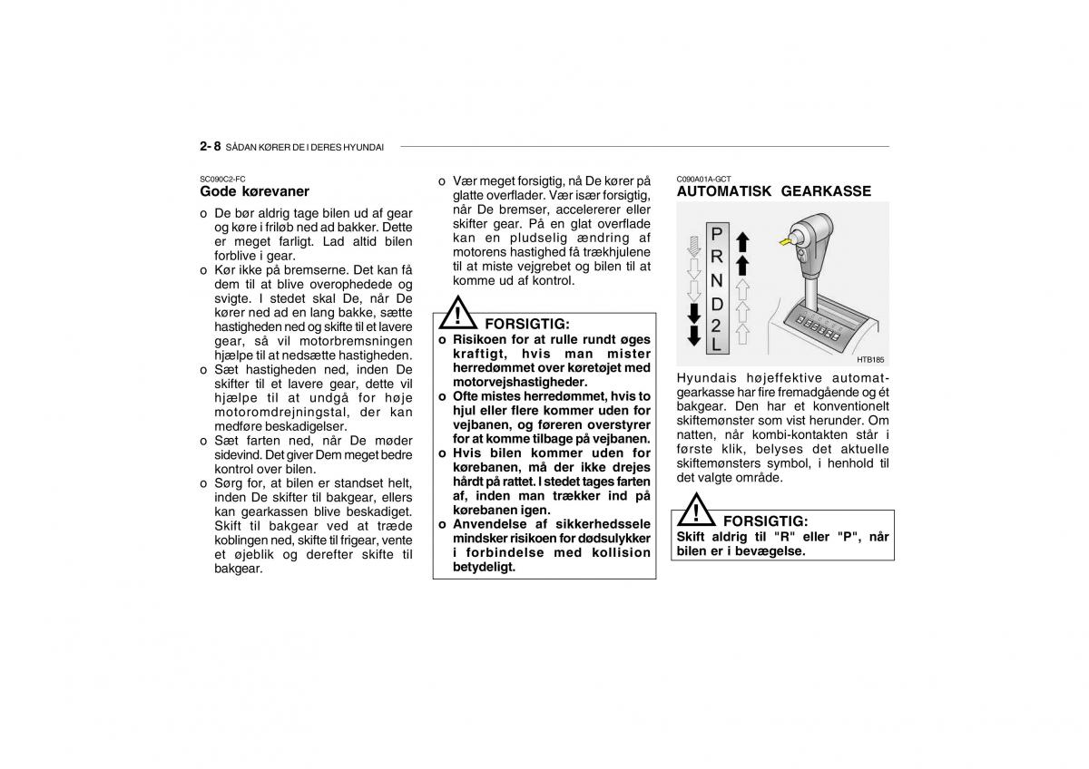 Hyundai Getz Bilens instruktionsbog / page 109