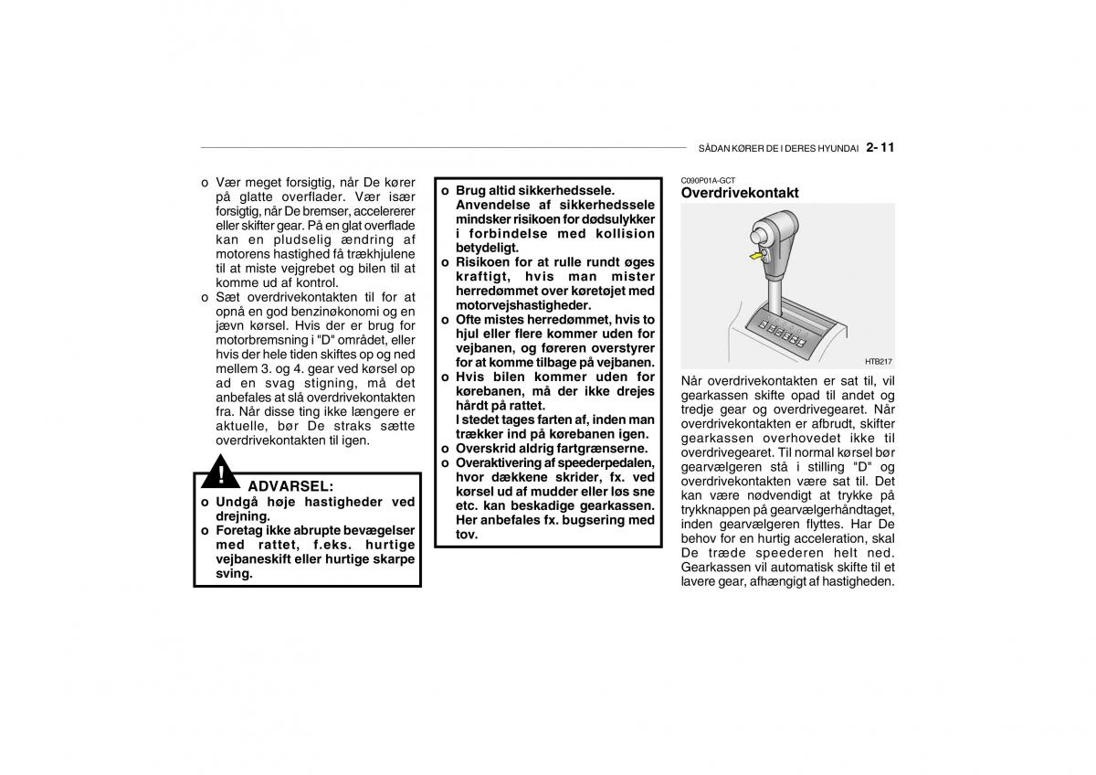 Hyundai Getz Bilens instruktionsbog / page 112