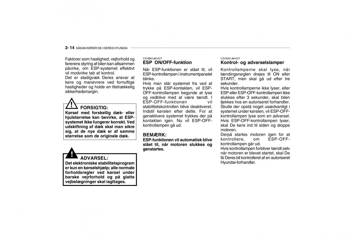 Hyundai Getz Bilens instruktionsbog / page 115