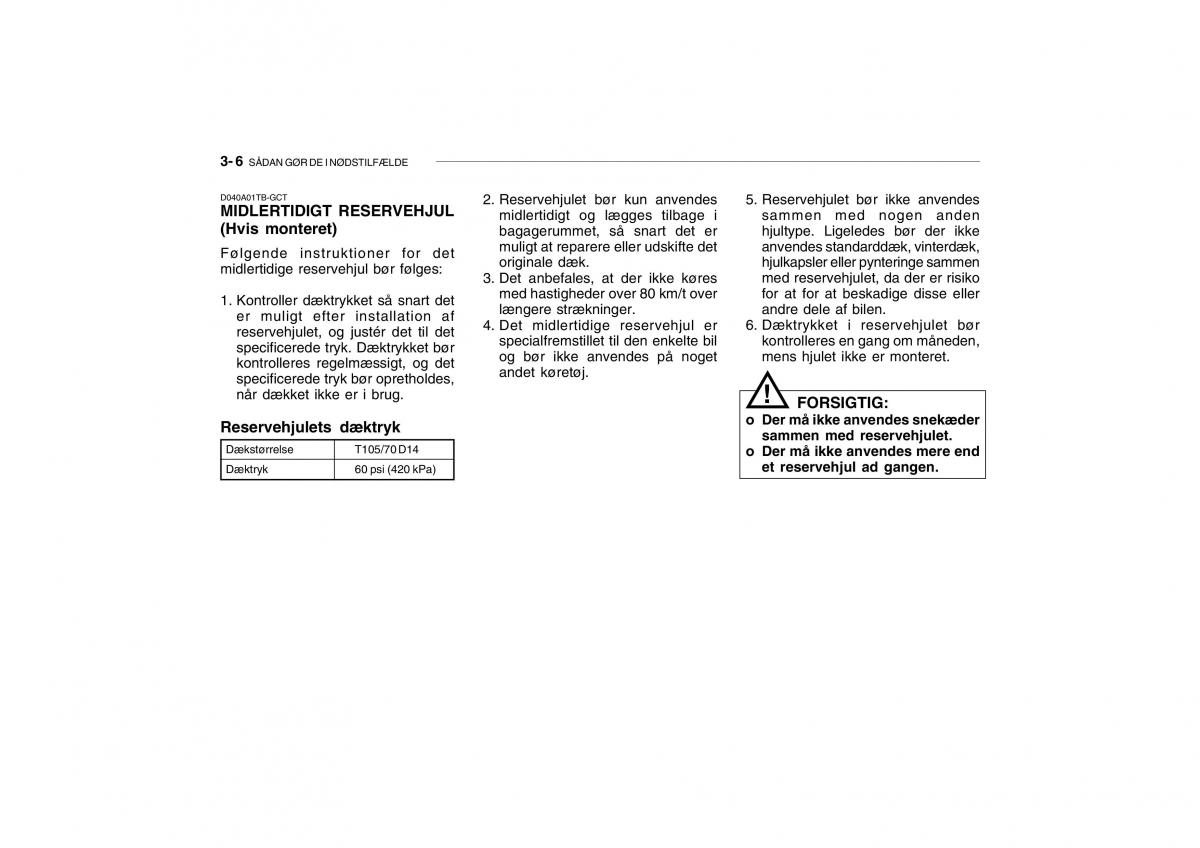 Hyundai Getz Bilens instruktionsbog / page 129