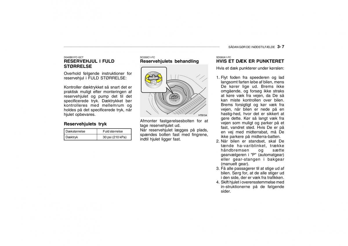 Hyundai Getz Bilens instruktionsbog / page 130