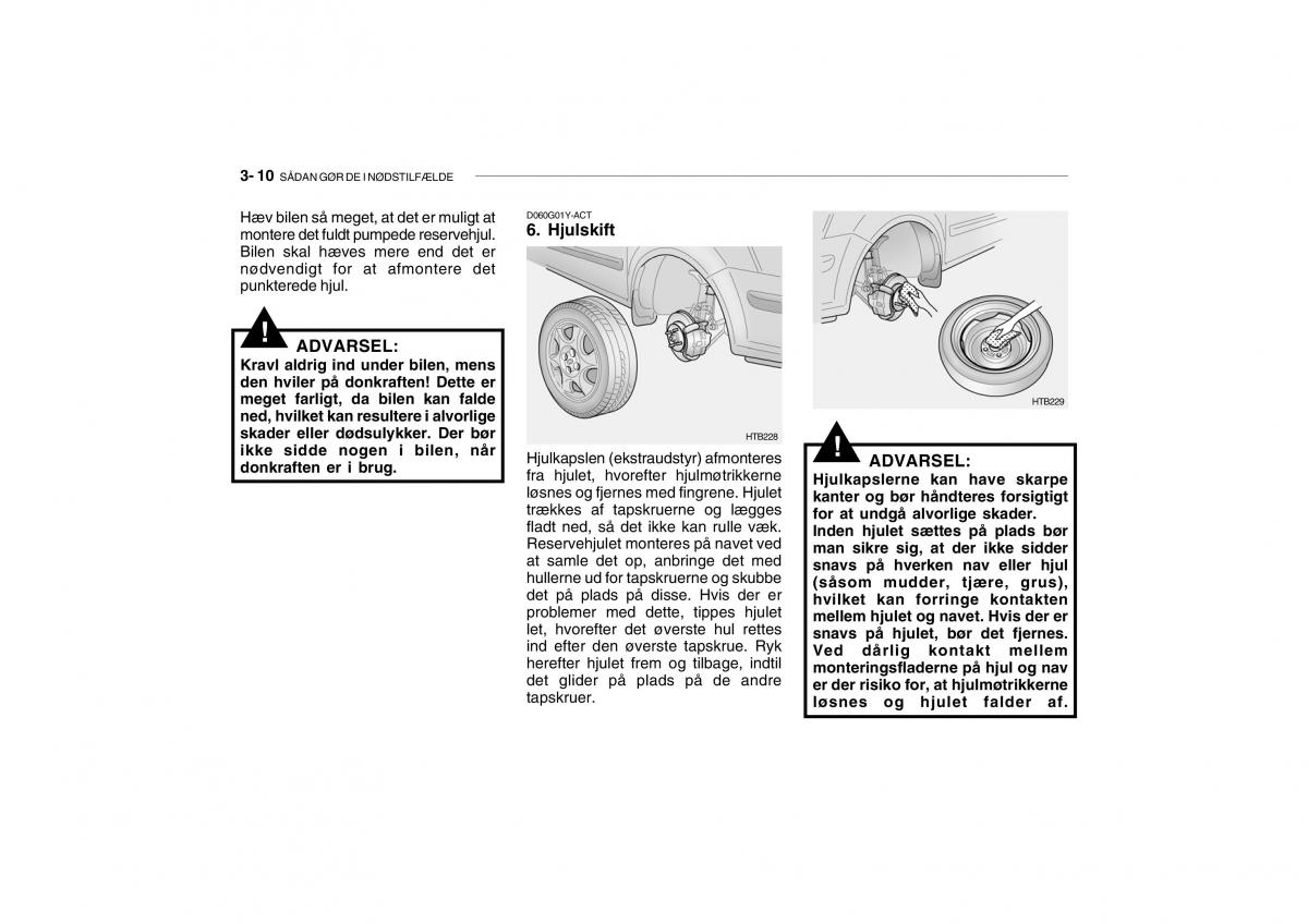 Hyundai Getz Bilens instruktionsbog / page 133