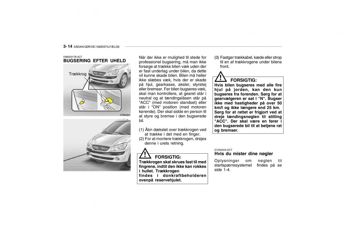 Hyundai Getz Bilens instruktionsbog / page 137