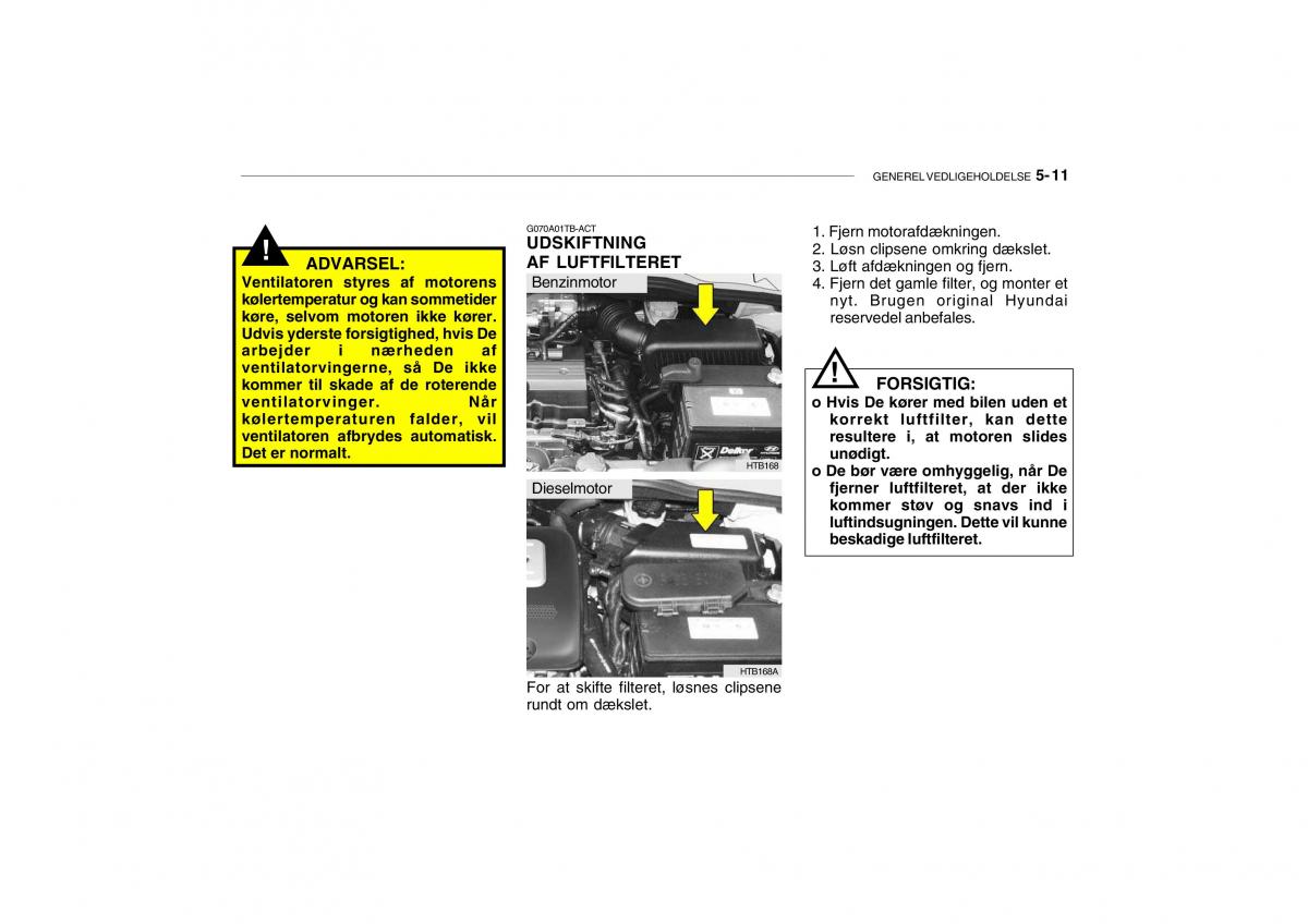 Hyundai Getz Bilens instruktionsbog / page 154