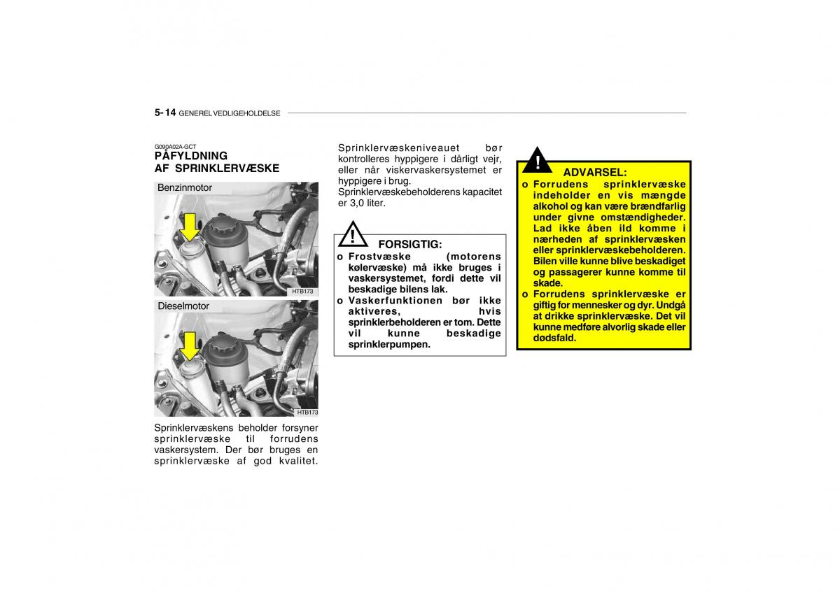 Hyundai Getz Bilens instruktionsbog / page 157