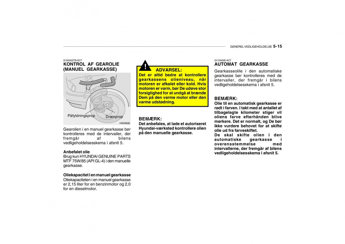 Hyundai Getz Bilens instruktionsbog / page 158