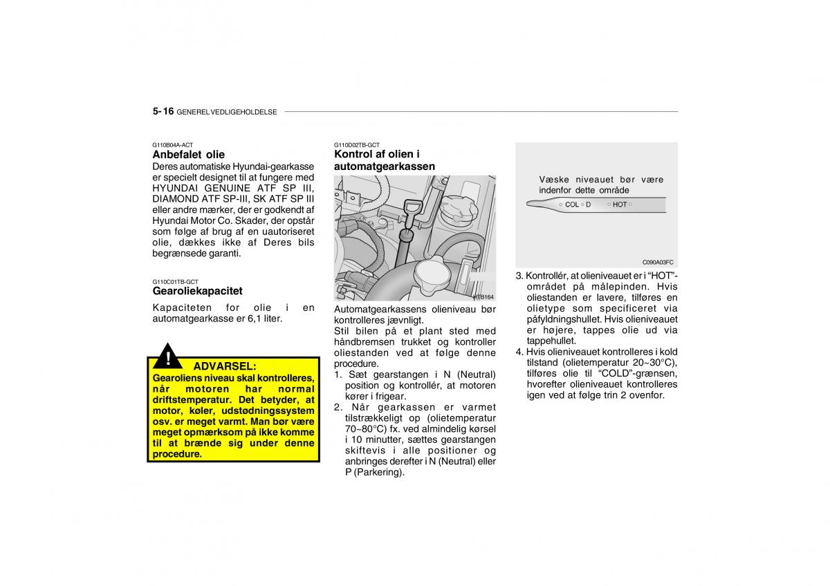 Hyundai Getz Bilens instruktionsbog / page 159