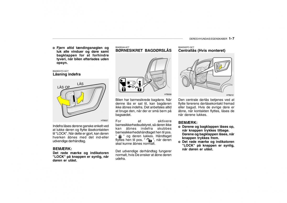 Hyundai Getz Bilens instruktionsbog / page 16