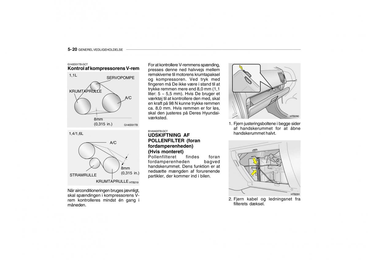 Hyundai Getz Bilens instruktionsbog / page 163