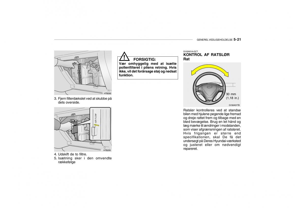 Hyundai Getz Bilens instruktionsbog / page 164