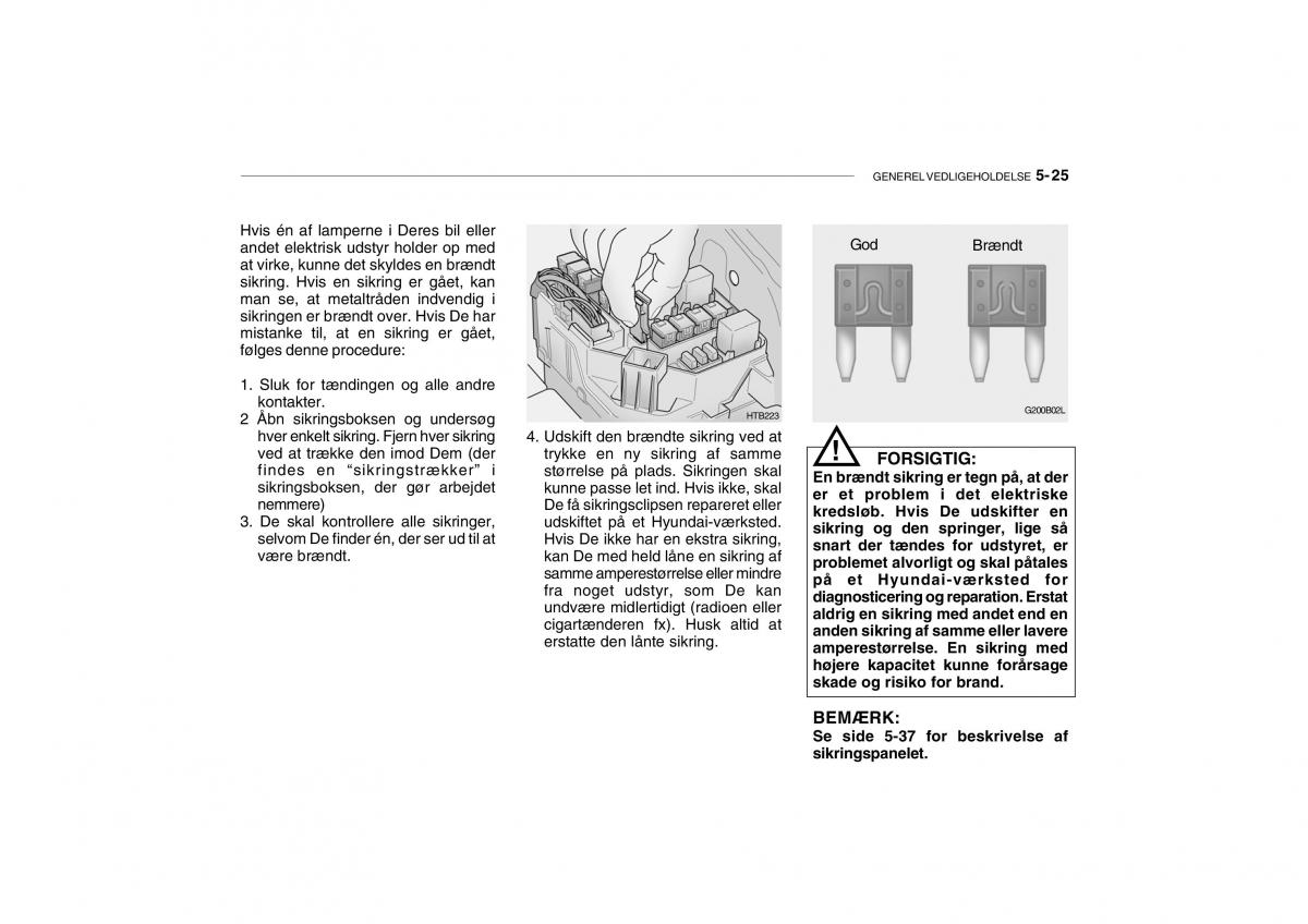 Hyundai Getz Bilens instruktionsbog / page 168