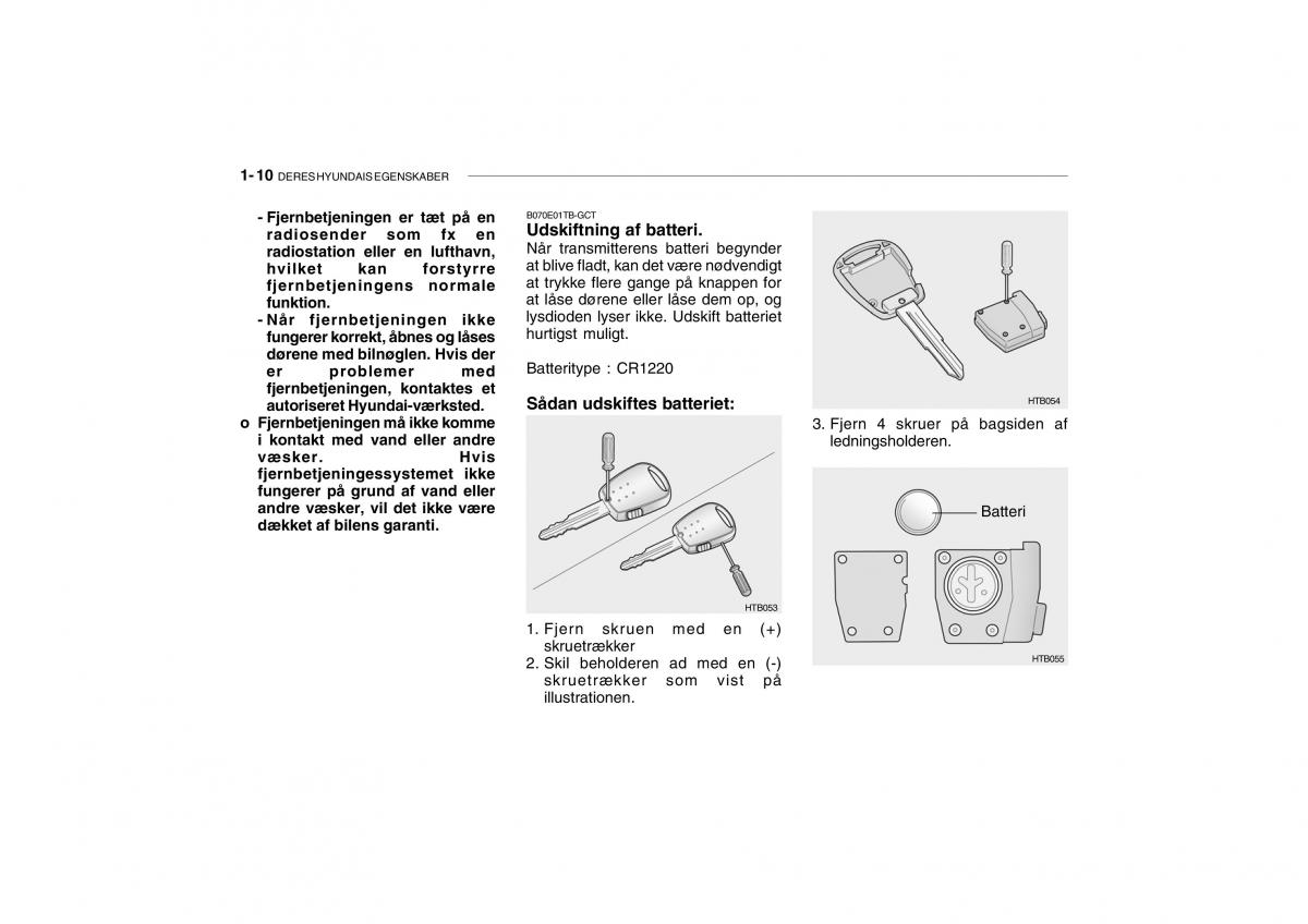 Hyundai Getz Bilens instruktionsbog / page 19