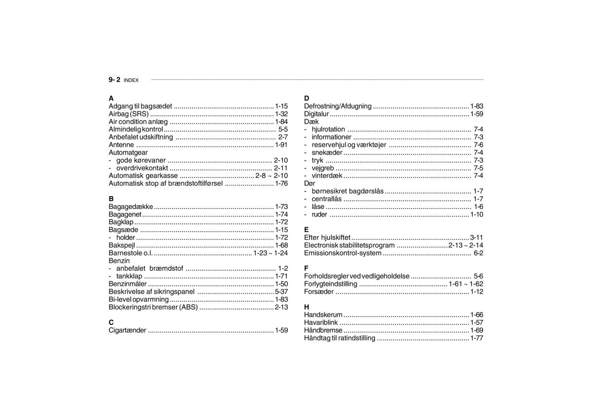 Hyundai Getz Bilens instruktionsbog / page 197