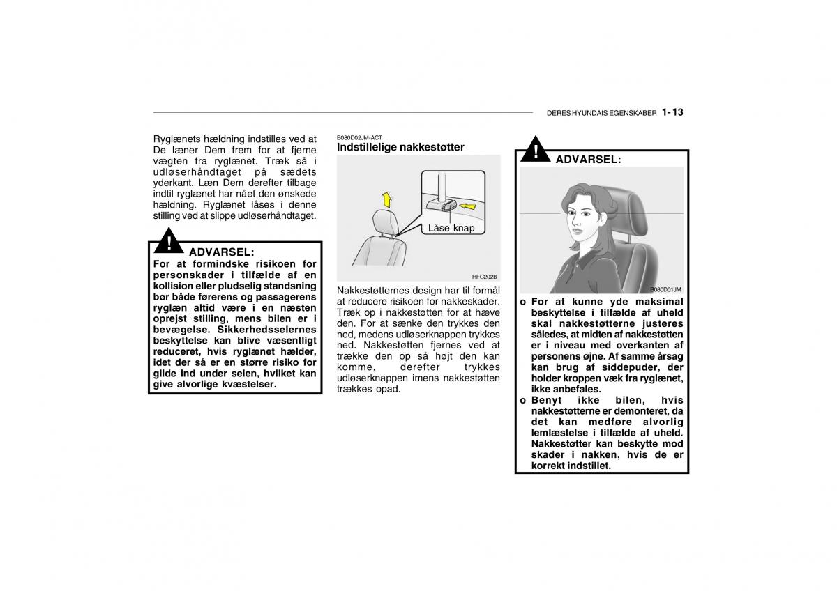 Hyundai Getz Bilens instruktionsbog / page 22