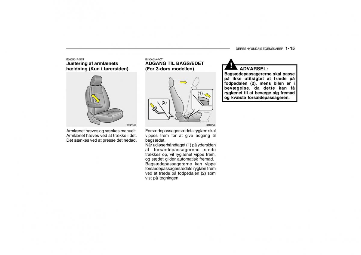 Hyundai Getz Bilens instruktionsbog / page 24