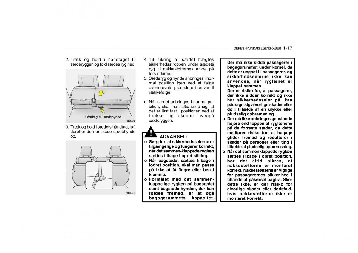 Hyundai Getz Bilens instruktionsbog / page 26