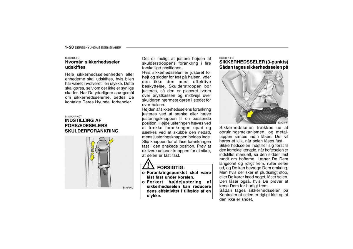 Hyundai Getz Bilens instruktionsbog / page 29