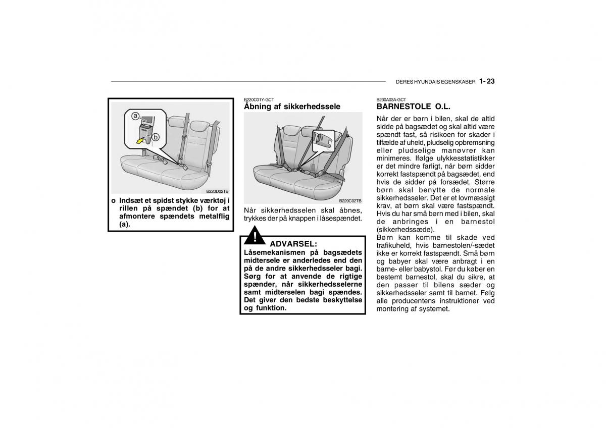 Hyundai Getz Bilens instruktionsbog / page 32