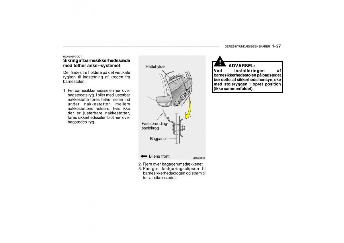 Hyundai Getz Bilens instruktionsbog / page 36