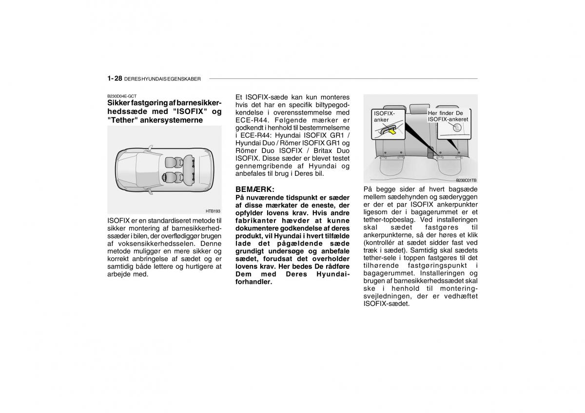 Hyundai Getz Bilens instruktionsbog / page 37