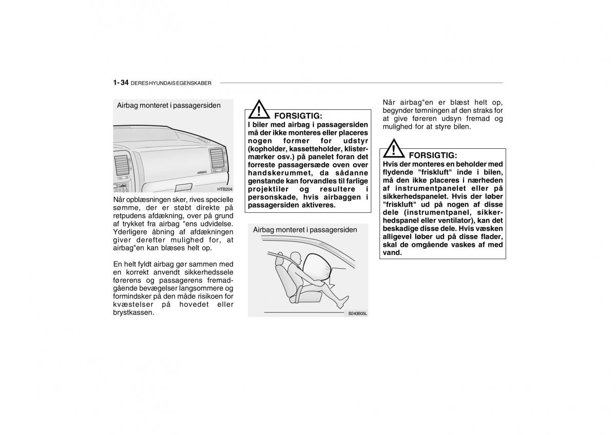 Hyundai Getz Bilens instruktionsbog / page 43