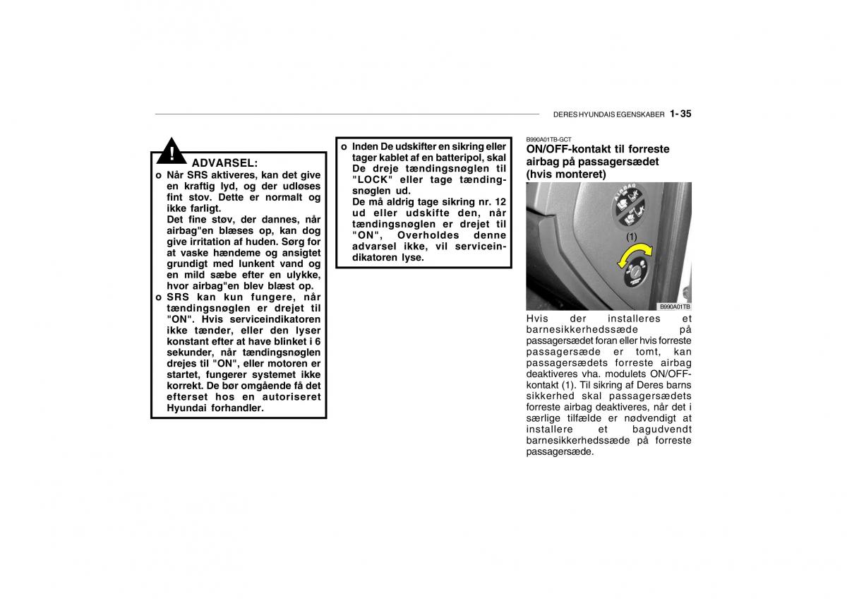 Hyundai Getz Bilens instruktionsbog / page 44